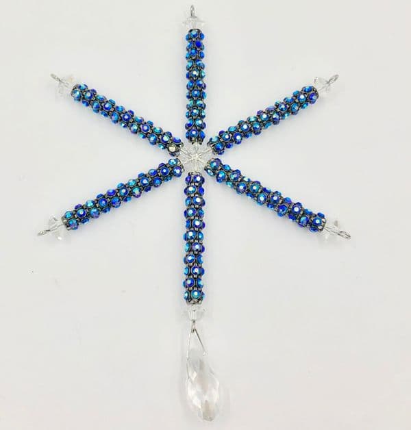 7 x Crystal tubing Christmas snowflake kit GM /Blue AB crystal SFR407 £2.14 Each