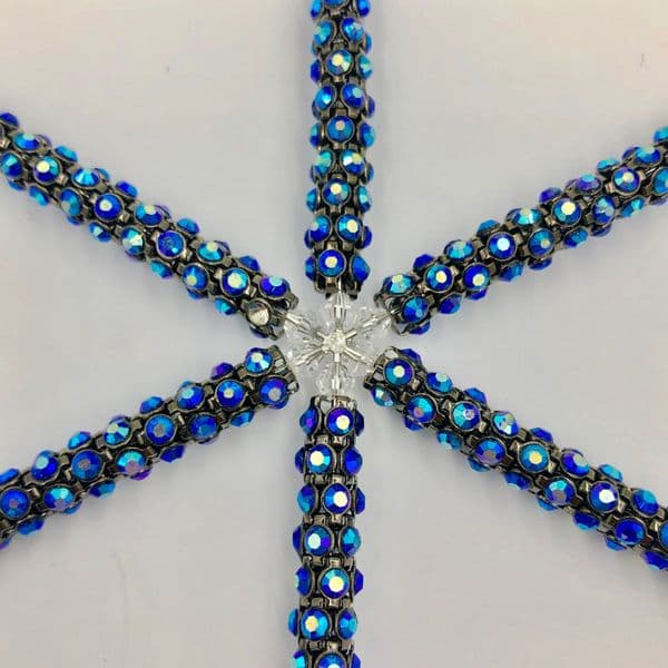 7 x Crystal tubing Christmas snowflake kit GM /Blue AB crystal SFR407 £2.14 Each