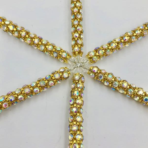 7 x Crystal tubing Christmas snowflake kit Gold / clear AB crystal SFR411 £2.14 Each