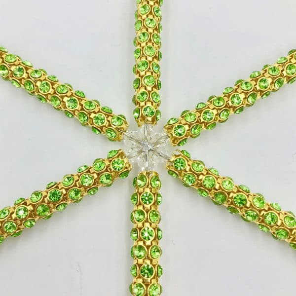 7 x Crystal tubing Christmas snowflake kit Gold / Green crystal SFR412 £2.14 Each