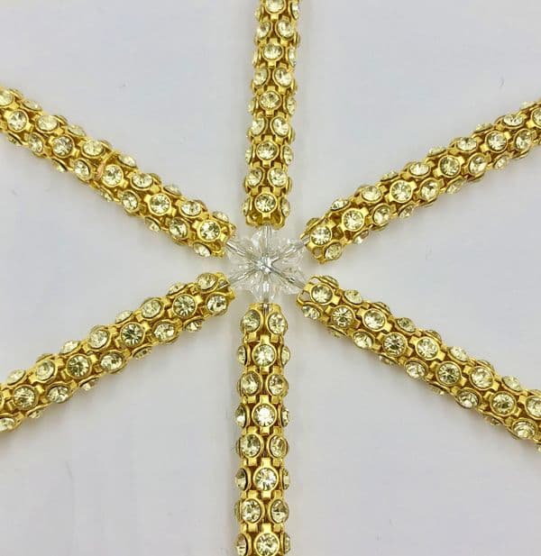 7 x Crystal tubing Christmas snowflake kit Gold / yellow crystal SFR413 £2.14 Each