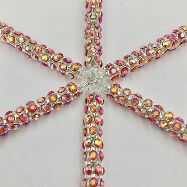 7 x Crystal tubing Christmas snowflake kit Silver / redAB crystal SFR406 £2.14 Each
