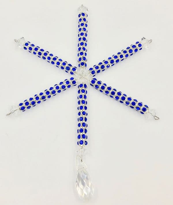 7 x Crystal tubing Christmas snowflake kit Silver / sapphire  crystal SFR402 £2.14 Each (1)
