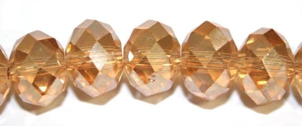 70pcs x 10mm Amber with AB coating rondelle glass beads -- S.T05 -- 3005556