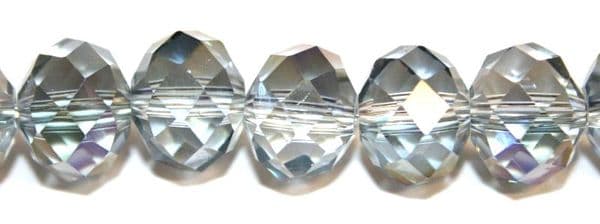 70pcs x 10mm Clear with AB purple coating rondelle glass beads -- S.T05 -- 3005549