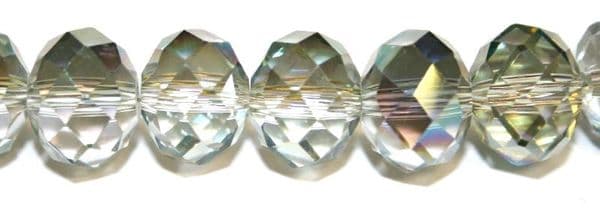 70pcs x 10mm Green / yellow rondelle glass beads -- S.T05 -- 3005550