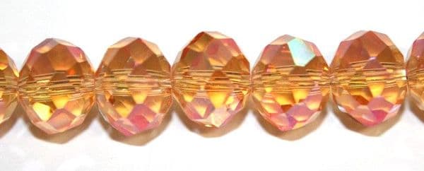 70pcs x 10mm Orange with AB coating rondelle glass beads -- S.T05 -- 3005560