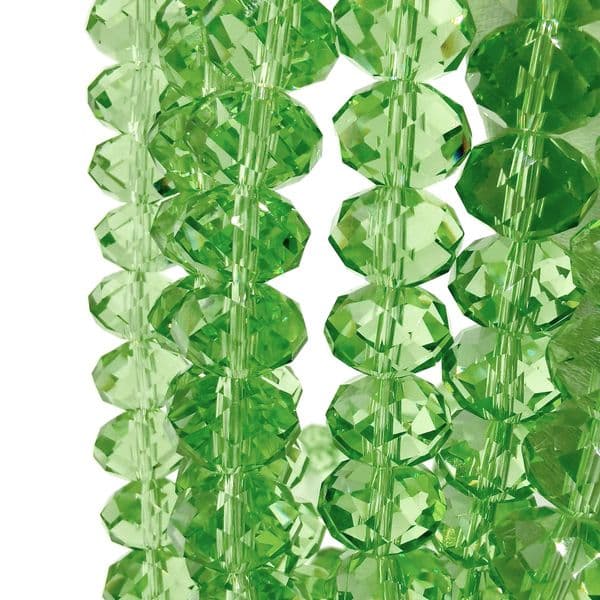 72 pcs x 12mm Glass Faceted Rondelle Light Green Clear 013