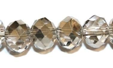 72pcs x 10mm Clear / silver rondelle faceted glass beads -- S.J -- 3005711