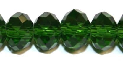72pcs x 10mm Forest green rondelle faceted glass beads -- S.J -- 3005719