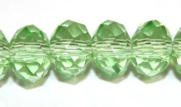 72pcs x 10mm Light green rondelle faceted glass beads -- S.J -- 3005718