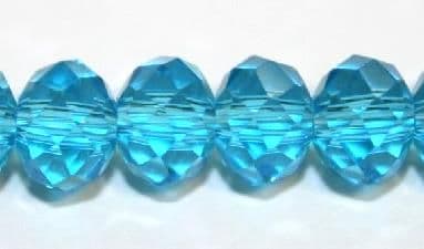 72pcs x 12mm Aqua blue faceted rondelle glass beads -- S.J -- 3005676