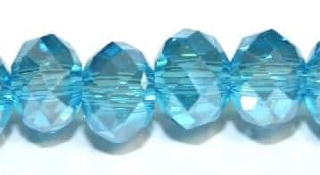 72pcs x 12mm Aqua blue with AB faceted rondelle glass beads -- S.J -- 3005677