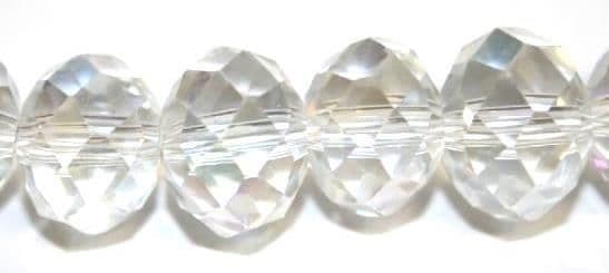 72pcs x 12mm Clear AB faceted rondelle glass beads -- S.J01 -- 3005665