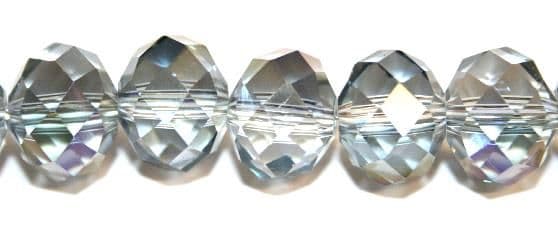 72pcs x 12mm Clear with AB purple coating rondelle glass beads -- S.T05 -- 3005541
