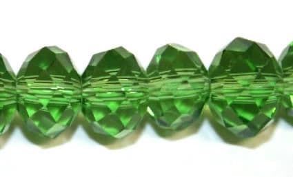 72pcs x 12mm Green faceted rondelle glass beads -- S.J01 -- 3005669