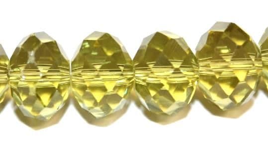 72pcs x 12mm Green topaz faceted rondelle glass beads -- S.J01 -- 3005672