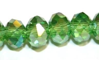 72pcs x 12mm Green with AB faceted rondelle glass beads -- S.J01 -- 3005670