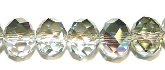 72pcs x 12mm Green / yellow rondelle glass beads -- S.T05 -- 3005542