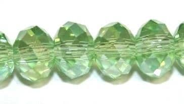 72pcs x 12mm Light green with AB coating faceted rondelle glass beads -- S.J -- 3005671