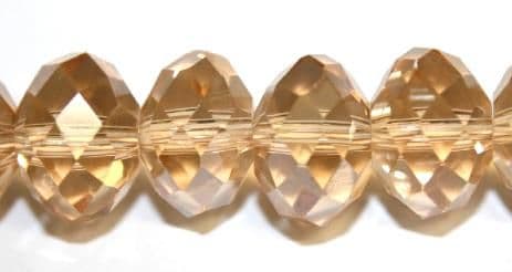 72pcs x 12mm Light peach / champange faceted rondelle glass beads -- S.J -- 3005674
