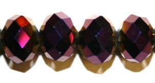 72pcs x 12mm Metal purple faceted rondelle glass beads -- S.J01 -- 3005661