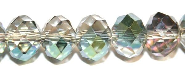 72pcs x 12mm Purple with green coating rondelle glass beads -- S.T05 -- 3005555