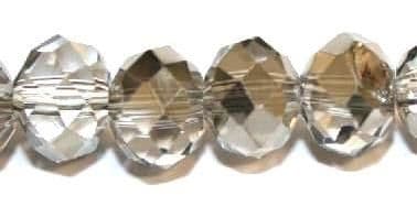 72pcs x 12mm Silver / clear faceted rondelle glass beads -- S.J01 -- 3005663