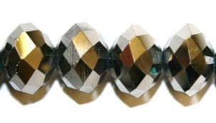 72pcs x 12mm Silver faceted rondelle glass Beads -- S.J01 -- 3005658