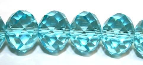 72pcs x 12mm Turquoise faceted rondelle glass beads -- S.J -- 3005679