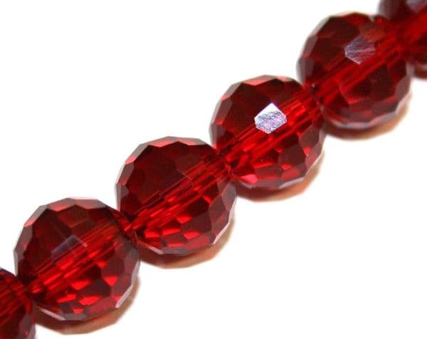 72pcs x 8mm Dark red faceted round glass beads -- S.J -- 3005791