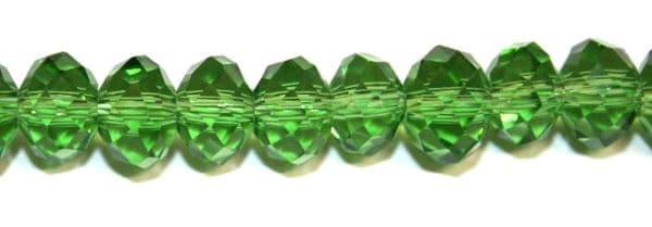 72pcs x 8mm Green faceted glass rondelle beads -- S.G06 -- 3005629
