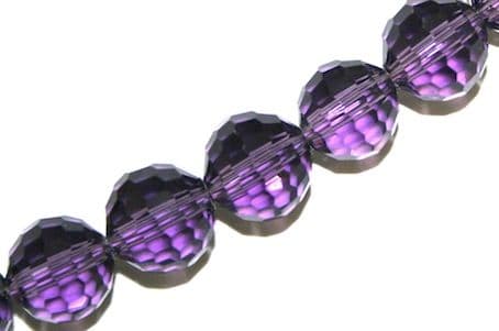 72pcs x 8mm Purple Amethyst faceted round glass beads -- S.J -- 3005798