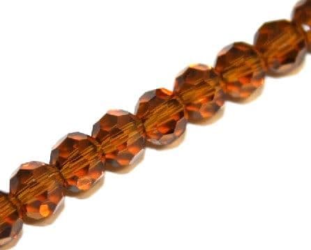 76pcs x 4mm Brown colour faceted round glass beads -- S.J - 3005766