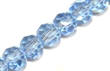 76pcs x 4mm Powder blue faceted round glass beads -- S.J - 3005778