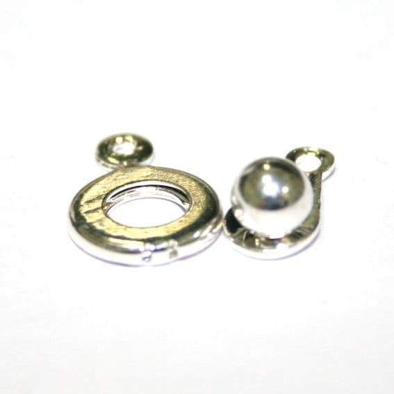 8 x 7mm Ball Shape Clasps Silver Plated - S.F011 - 2502080