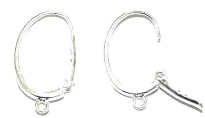 8 x Silver Plated Earrings - C Shape Clip Closure - 22mm SF.09 - WA212 - P4856