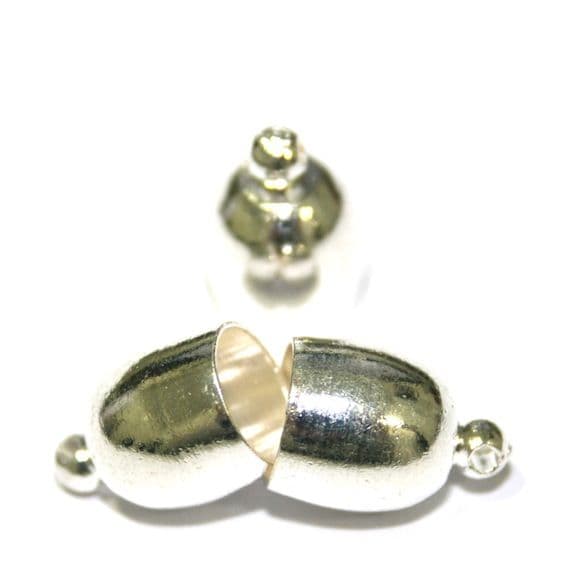 8pces x inside measurement 8mm - silver plated bullet end cap -- bell connector - S.F11 - 2502063