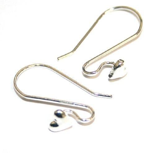 8pcs x Silver plated earring hook with heart shape - S.F09 - 2002023