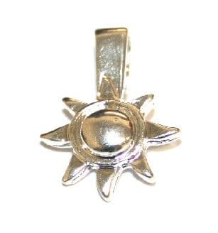 8pcs x Silver plated star glue on bail 17mm - S.F08 - 2002066