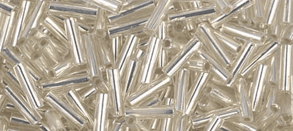 9001 3mm Miyuki Bugle Silver Lined Crystal*