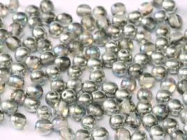 98530 ROUNDS CZECH BEADS 4 MM CRYSTAL SILVER RAINBOW (100 pieces)