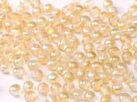 98531 ROUNDS CZECH BEADS 4 MM CRYSTAL YELLOW RAINBOW (100 pieces)