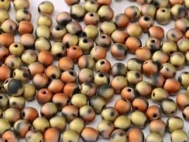 98572 ROUNDS CZECH BEADS 4 MM JET CALIFORNIA GOLD RUSH MATTED (100 pieces)