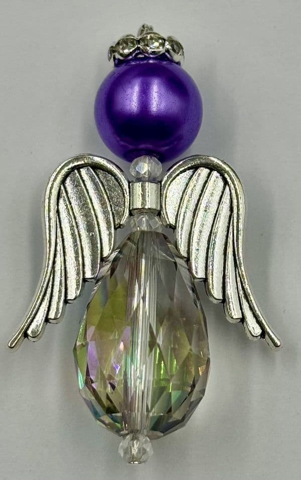 Angel Kit 5.7cm Height Purple Bead  &  Iridescent Tear Drop x 10pcs (1)