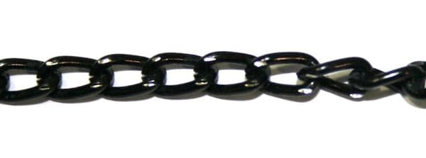 Black finished diamond cut aluminium chain  6mm X 3.6MM DCC101