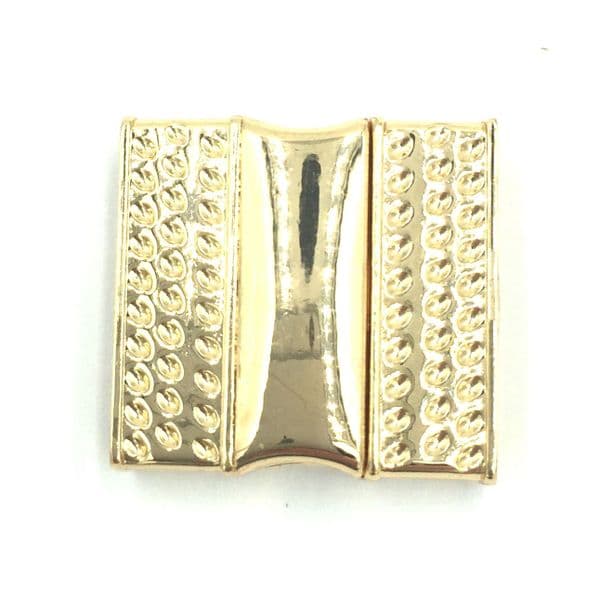 Champagne gold glue in magnetic clasp - square 22mm - inside 20mm x 3mm