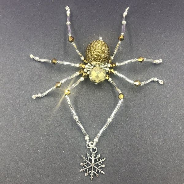 Christmas beaded spider kit - Gold / silver spd001