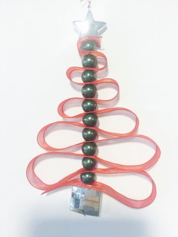 Christmas decoration kit 1 - green glass pearls - 8 pieces