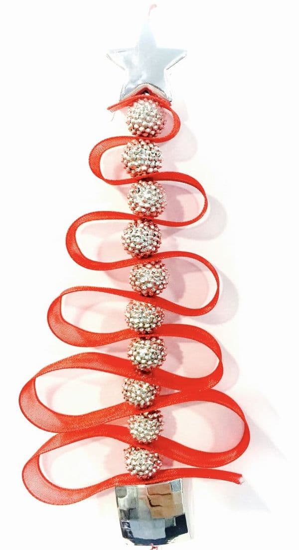 Christmas decoration kit 2 - silver glitter balls - 8 pieces